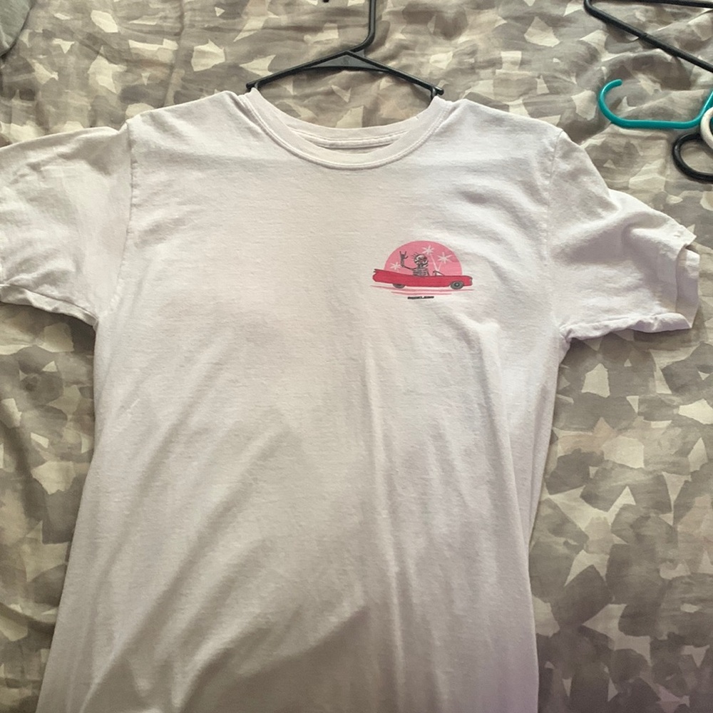 White shirt with skeleton